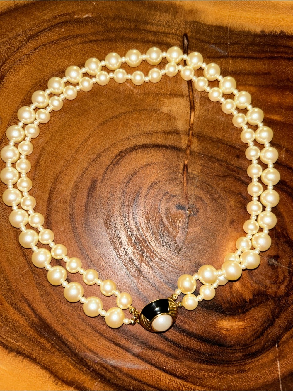 Classic Double-Strand Faux Pearl Necklace